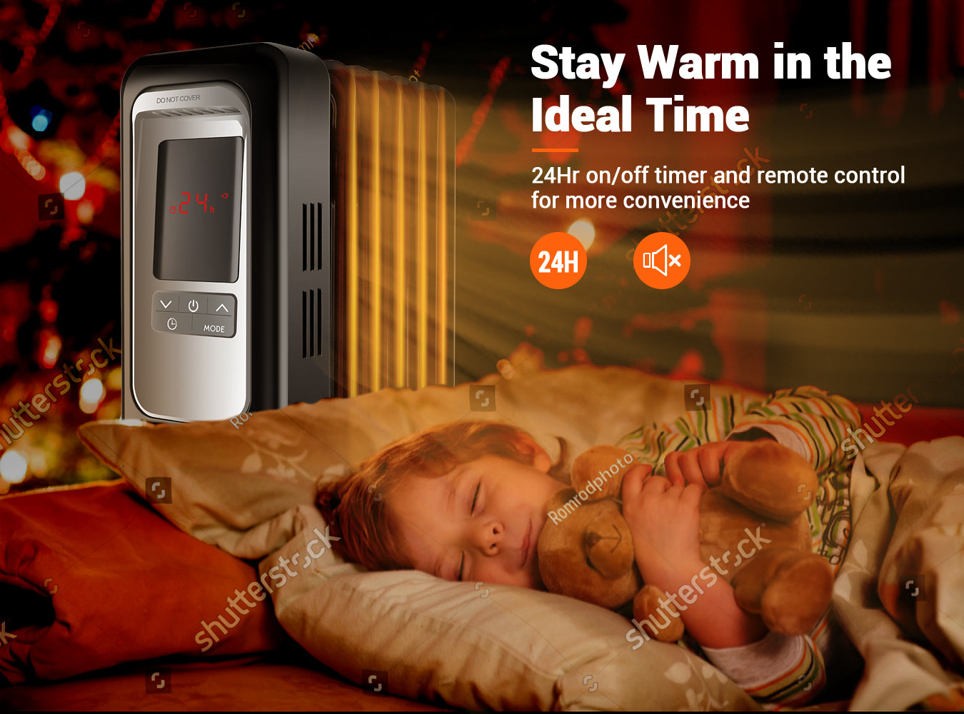 Portable24 Hrs Timer & Remote Full Room IndoorSpace Heater.