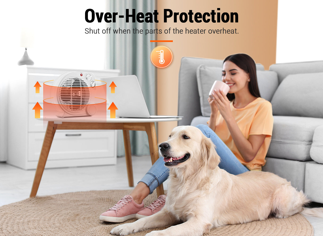 Quiet and Portable 3 Heating Settings Indoor Space Heaters.